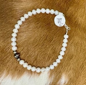 Fresh Water Pearls with Navajo Disk Bracelet