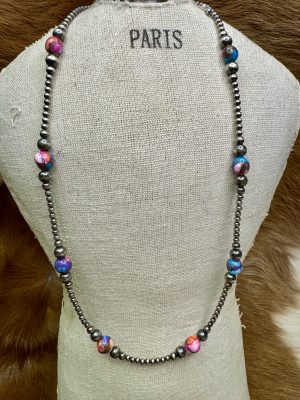 Dahlia with Navajo Pearls Necklace
