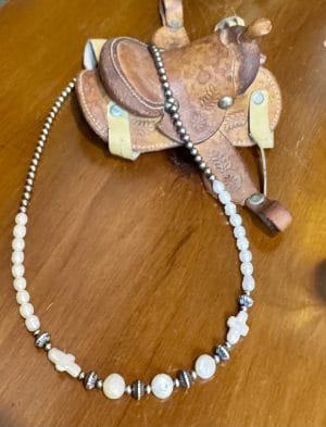 Freshwater Pearl Cross Necklace