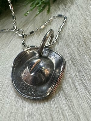 Texas Quarter Cowboy Hat Necklace