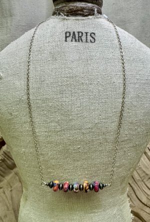 Dahlia and Navajo Pearl Bar Necklace