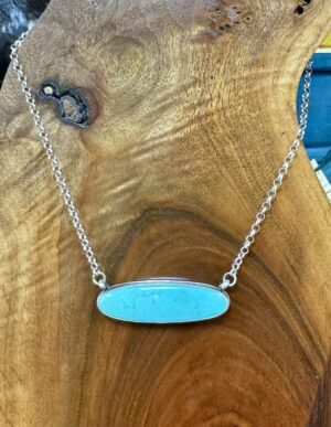 Turquoise Stone Bar Necklace