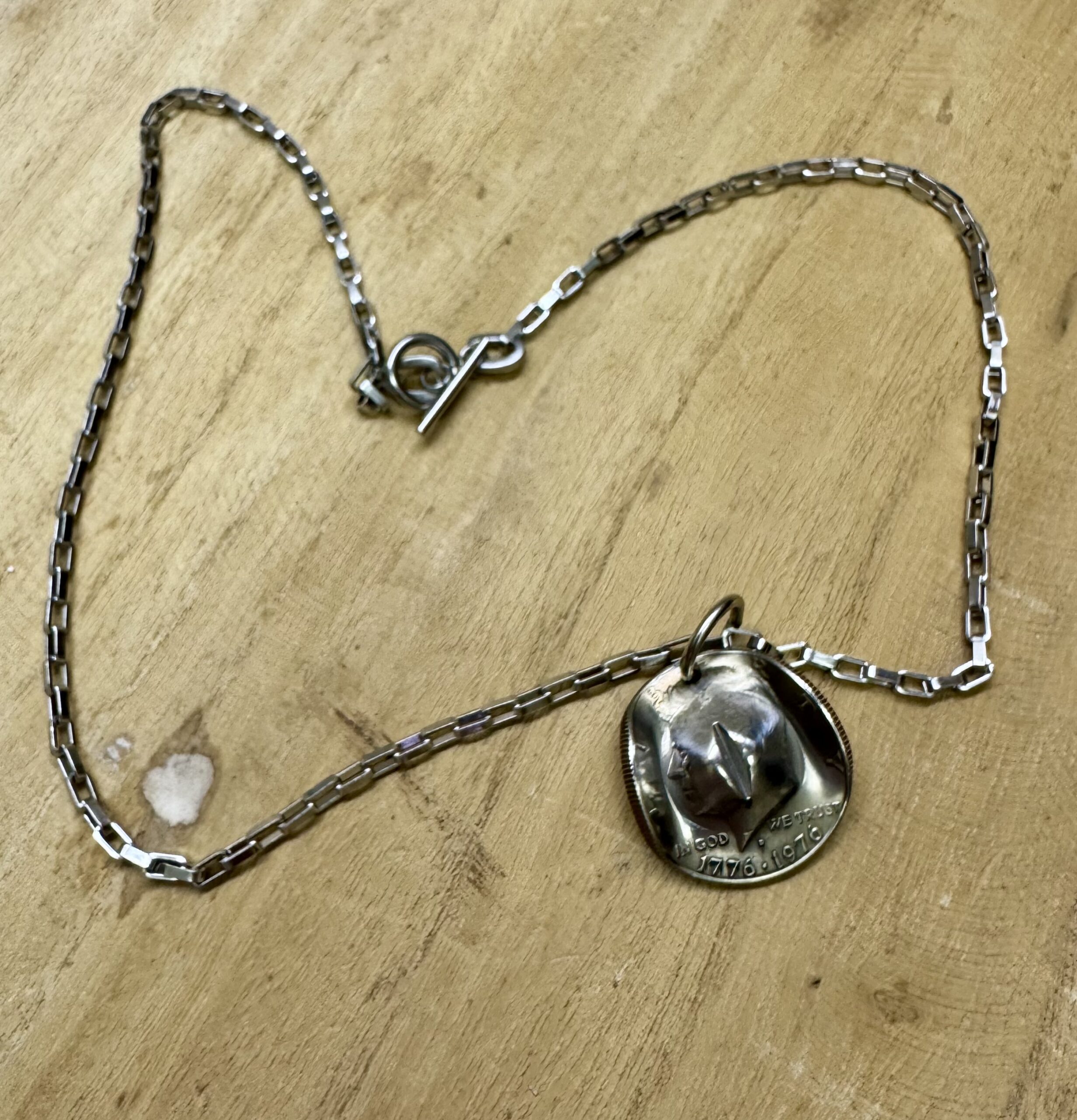 Bicentennial Kennedy Half Dollar Cowboy Hat Necklace